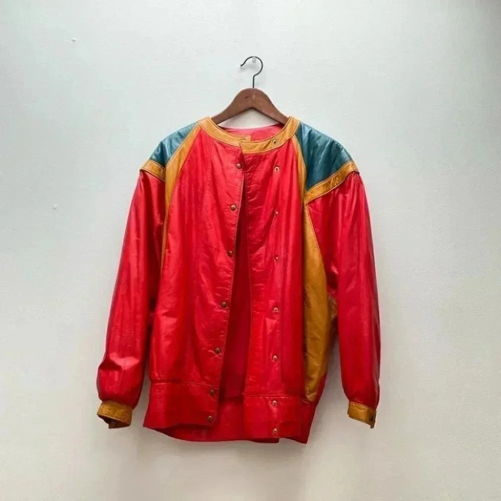 Vintage - Dolman 80’s Oversized Leather Bomber Jacket